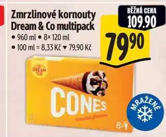 Albert Zmrzlinové kornouty Dream & Co multipack 960 ml 8× 120 ml nabídka
