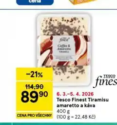 Tesco Tiramisu amaretto a káva nabídka
