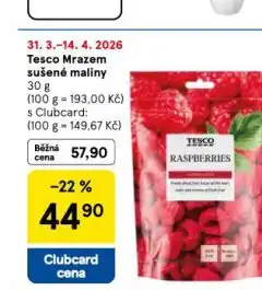 Tesco Mrazem sušené maliny nabídka