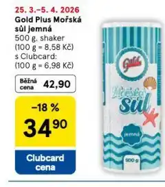Tesco Mořská sůl jemná nabídka