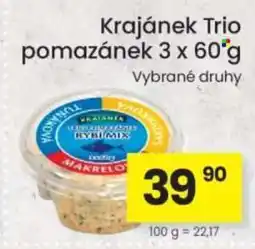 Kubík potraviny Krajánek Trio pomazánek nabídka