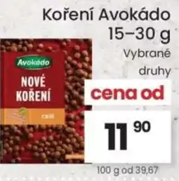 Kubík potraviny Koření Avokádo nabídka