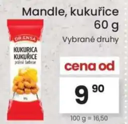 Kubík potraviny Mandle, kukuřice nabídka