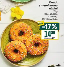 Billa Donut s meruňkovou náplní nabídka
