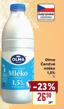 Billa OLMA Čerstvé mléko 1,5% nabídka