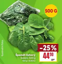 Billa Špenát listový nabídka