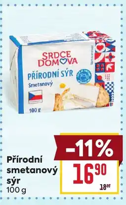 Billa Přírodní smetanový sýr nabídka