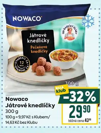 Billa NOWACO Játrové knedlíčky nabídka