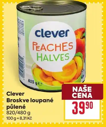 Billa Clever Broskve loupané půlené nabídka