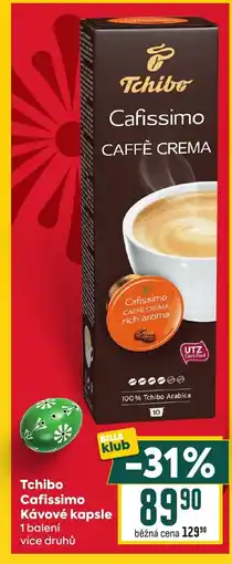 Billa Tchibo Cafissimo Kávové kapsle nabídka
