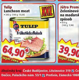Norma Tulip luncheon meat nabídka
