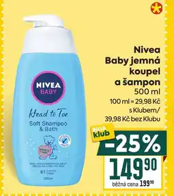 Billa Nivea Baby jemná koupel a šampon nabídka