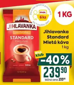 Billa Jihlavanka Standard Mletá káva nabídka