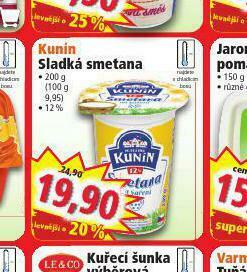 Norma Kunín sladká smetana nabídka