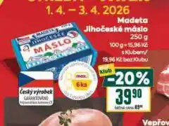 Billa Madeta jihočeské máslo nabídka