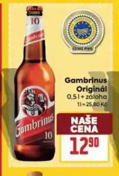 Billa Pivo gambrinus originál 10 nabídka