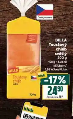 Billa Billa toustový chléb nabídka