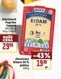 Billa Jihočeský eidam 30% plátky nabídka
