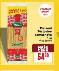 Billa Panzani těstoviny nabídka