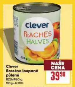 Billa Cldever broskve loupané půlené nabídka