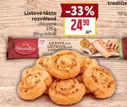 Billa Listové těsto rozválené chlazené nabídka