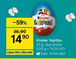 Tesco Kinder vajíčko nabídka