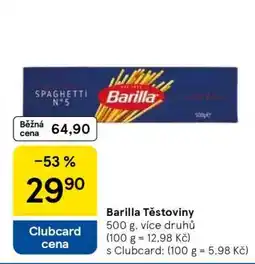 Tesco Barilla těstoviny nabídka