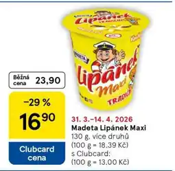Tesco Madeta Lipánek Maxi nabídka