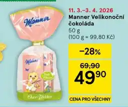 Tesco Manner Velikonoční čokoláda nabídka