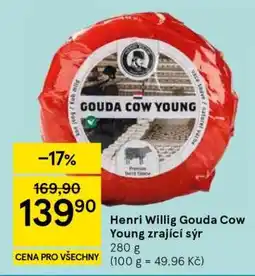 Tesco Henri Willig Gouda Cow Young zrající sýr nabídka
