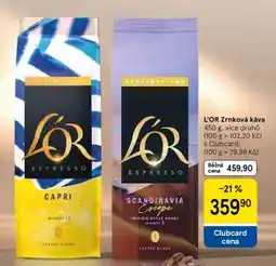 Tesco L’OR zrnková káva nabídka