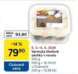Tesco Varmuža Sleďové závitky v rosolu nabídka
