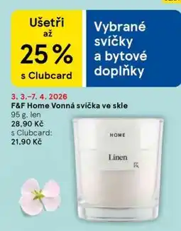 Tesco F&F Home Vonná svíčka ve skle nabídka