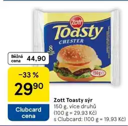 Tesco Zott Toasty sýr nabídka