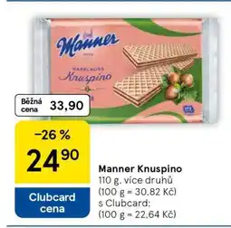 Tesco Manner Knuspino nabídka