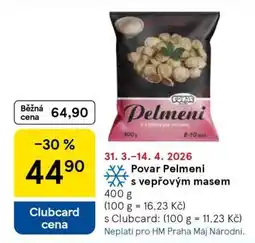 Tesco Povar Pelmeni s vepřovým masem nabídka