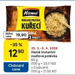 Tesco Hamé Instantní nudlová polévka nabídka