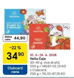 Tesco Velta Čaje nabídka