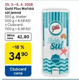 Tesco Gold Plus Mořská sůl jemná nabídka