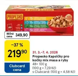 Tesco Propesko Kapsičky pro kočky mix masa a ryby nabídka