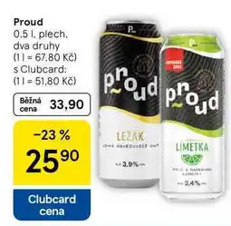 Tesco Proud, 0,5 l, plech nabídka