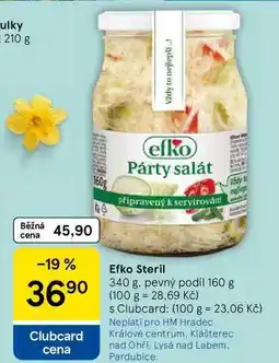 Tesco Efko Steril, 340 g. pevný podíl 160 g nabídka