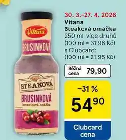 Tesco Vitana Steaková omáčka, 250 ml, více druhů nabídka