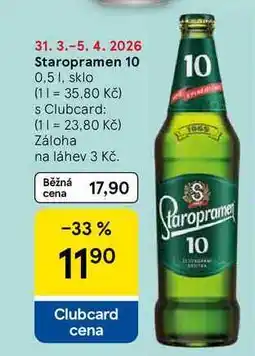 Tesco Staropramen 10, 0.5 l, sklo nabídka