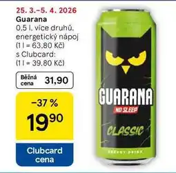 Tesco Guarana, 0,5 1, více druhů nabídka