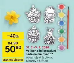 Tesco Velikonoční kreativní sada na malování, obsahuje 4 šablony, 6 barev a štětec nabídka