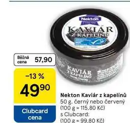 Tesco Nekton Kaviár z kapelínů, 50 g, černý nebo červený nabídka