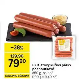 Tesco DZ Klatovy kuřecí párky pochoutkové, 850 g, balené nabídka