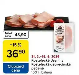 Tesco Kostelecké Uzeniny Kostelecká debrecínská pečeně, 100 g, balená nabídka