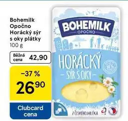 Tesco Bohemilk Opočno Horácký sýr s oky plátky nabídka